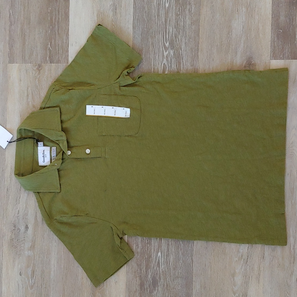 NWT Goodfellow & Co Men's Green Polo Shirt 100% Cotton Size S